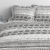 3 Piece Scandinavian Black White Reversible Cotton Set in King