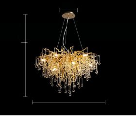 Postmodern Light Luxury Chandelier Water Drop Crystal Lamp Atmosphere (Option: 80C-9W light source)