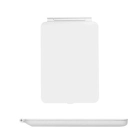 LED Touch Makeup Mirror With Light Flip Portable Folding (Option: White-Plus Small Round Mirror)