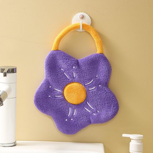 Coral Velvet Hanging Hand Towel