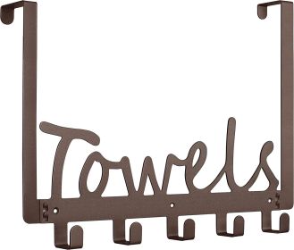 Black Towel Rear Door Hook Shower Door Rear Towel Rack Hook (Option: Brown-41 √ó 25 √ó 5cm)