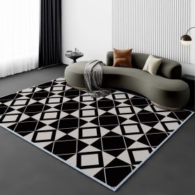Living Room Carpet Fully Covered Bedroom And Household Sofa Table Carpet Bedside Stain-resistant Non-slip Foot Mat (Option: Rule Series Diamond-140200cm Crystal Velvet)